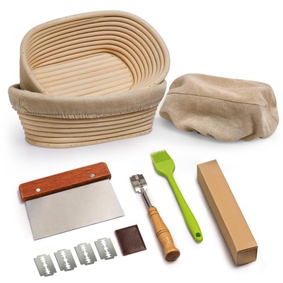 Banneton Bread Proofing Baskets Set Of 2 10 Inch Oval Cane Sourdough Bread Risin