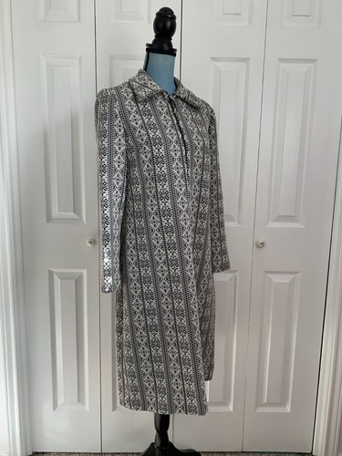 Vintage 60er/70er L'aiglon schwarz grau Polyester Schichtkleid Kragen Mod Retro 40" - Bild 2 von 7