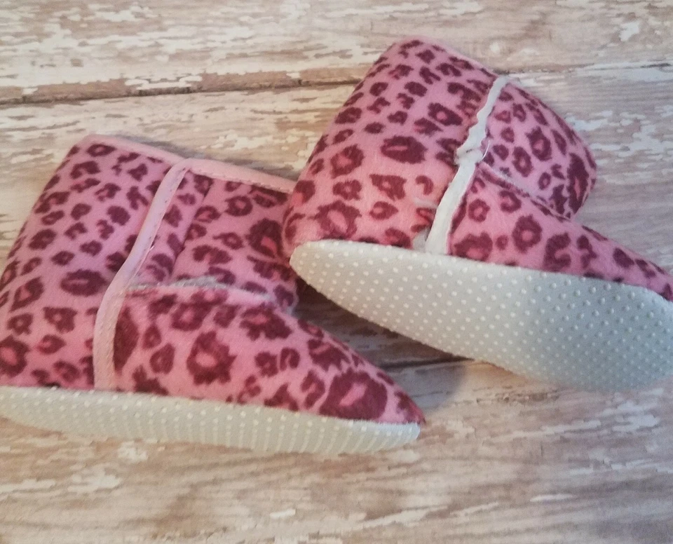 Botas de bebé de leopardo rosa botas de guepardo botas de bebé niña tallas 6-12 o 12-18 meses Foto 2 de 2