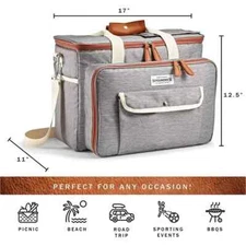 FOUNDRY WOVEN TEXTURE STEEL DELUXE PICNIC COOLER