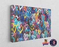 Spray Paint Design A lot of Heart Graffiti Canvas Decor Art Print Room Painting