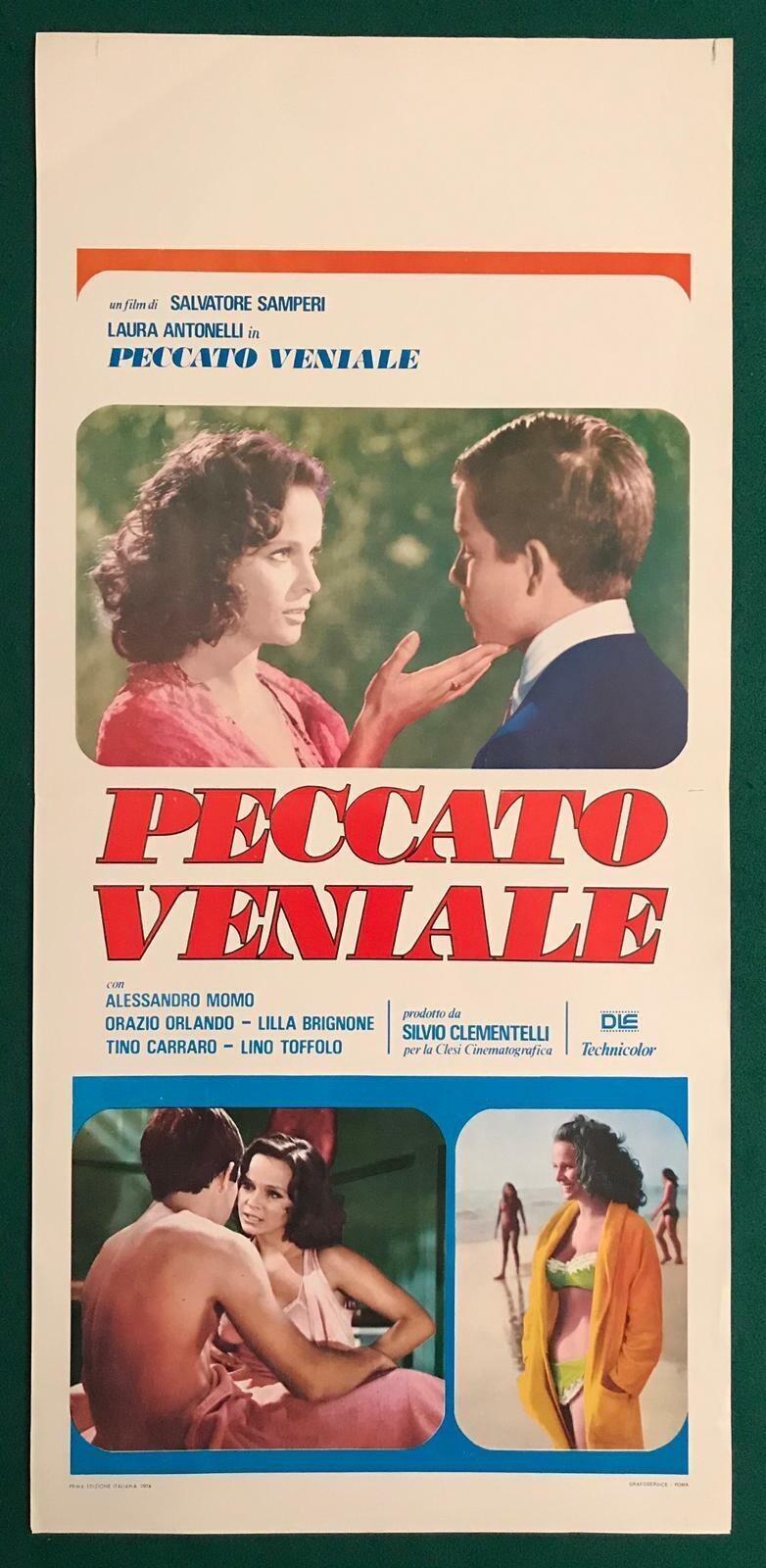Locandina originale film Peccato veniale (1974) - Regia di Salvatore Samperi