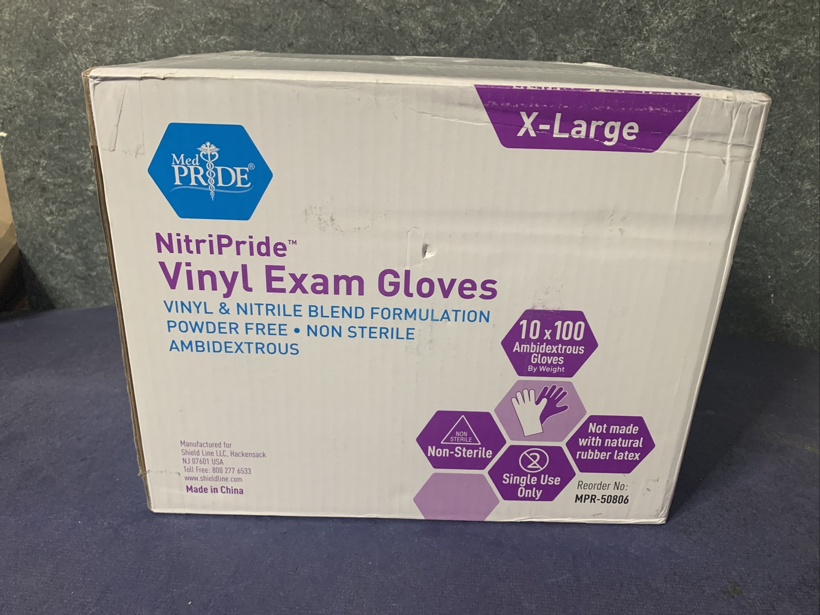 Med Pride Synthetic Vinyl Exam Gloves Size XL Case Of 1000 (MPR