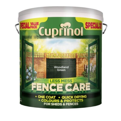 Cuprinol Fencecare Less Mess - Schuppen- & Zaunfarbe - 6 L - Einschicht Waldgrün