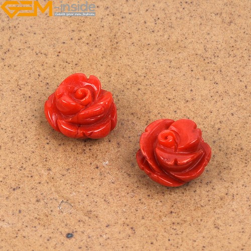 Half Drilled Coral Stud Flower Rose Shell Beads For Jewelry Making Earring - Picture 8 of 33