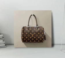 FRAMED Luxury Fashion Design Art Bag Stretched Canvas Ready to Hang 50x50cm