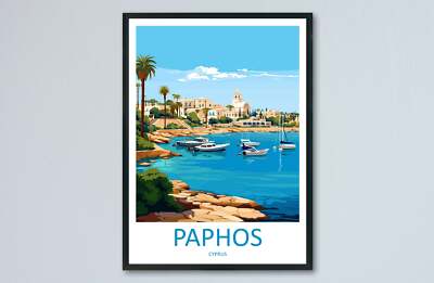 Paphos Travel Print Paphos Home Décor Cyprus Art Print Paphos Wall Print For Gif
