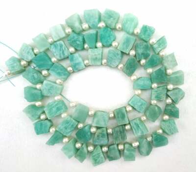 50 Pieces Natural Amazonite Gemstone Uneven shape Rough Size 6x9-8x12 MM Raw 