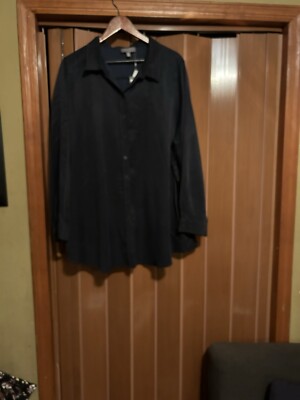 Ulla Popken Navy Button Up Blouse Size 20/22 NWT