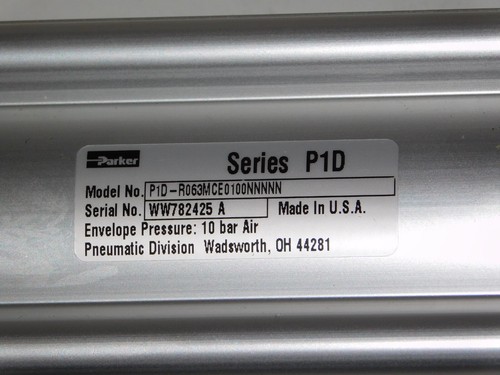 New Parker P1D-R063MCE0100NNNNN Pneumatic Cylinder 10 bar Air Envelope Pressure - Picture 3 of 6
