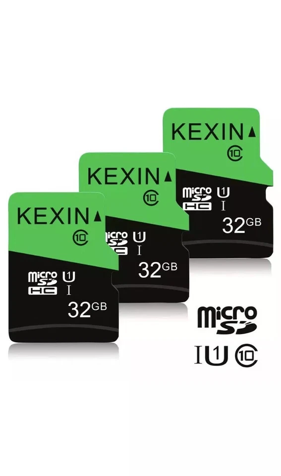 High Speed Memory Card 3 Pack 32GB Micro SDHC Class 10 UHS-I TF SD Card Green - Image 2 of 3