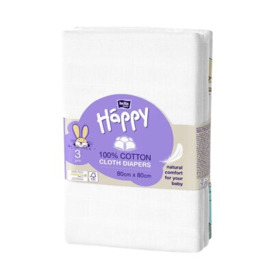 bella baby Happy Mulltücher 80 x 80 cm, 3 Stück, Oeko-Tex Standard 100