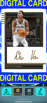 DIGITAL Devin Vassell Rookie Auto /10 FOTL 2022-23 PANINI NBA DUNK 