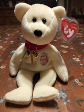 !Rzadki przedmiot kolekcjonerski! TY Beanie Babies - Teddy Eggs 2004, żółta, z metką orga