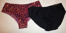 Lot of 2 Victoria's Secret S Black Smooth Bikini  PINK Cheekster Animal Print