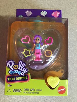 Polly Pocket Tiny Water Games Pink Skirt Purple Hair