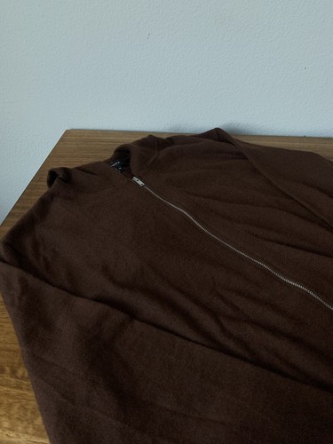 $365 Theory Cashmere Lievos Hooded Sweater Brown M