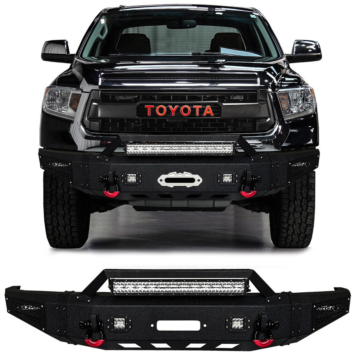 Vijay For 2014-2021 Tundra Front Bumper w/ Winch Plate and LED