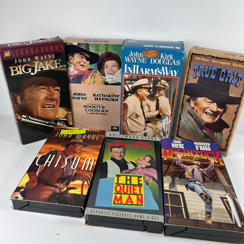 Lot of 7 VHS John Wayne Movies The Duke Rooster Cogburn The Quiet Man Chisum - Picture 2 of 5