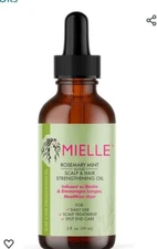 MIELLE Organics Rosemary Mint Scalp & Hair Oil w/Biotin 2oz Ea. 2 Pack. New!