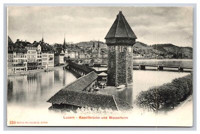 Lucerne Or Luzern, Chapel Bridge & Water Tower, Switzerland Postcard