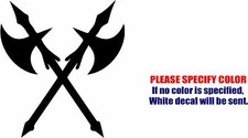 Crossed Battle Axe Graphic Die Cut decal sticker Car Truck Boat Window 6"
