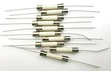 Lot of 10 Littelfuse 1 Amp 250 Volt Ceramic Pigtail Fuses 1/4" x 1-1/4" Fast Act