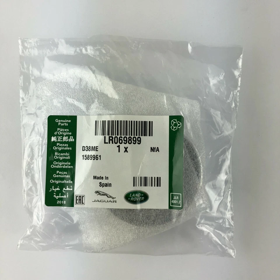 Juego de tapacubos centrales de rueda Land Rover negro con verde ovalado pulido genuino Foto 4 de 4