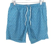 Trunks Surf Swim Co. Blue Mens Size L Board Swim Shorts Mesh Liner 6" Inseam