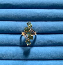 Tanzanian Natural Green Apatite 5 Stone Ring - Size 8 3.90 ctw 