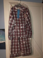 Disney Store Mickey Mouse Boy's Plaid Pajama Set Christmas Holiday PJs Red NWT