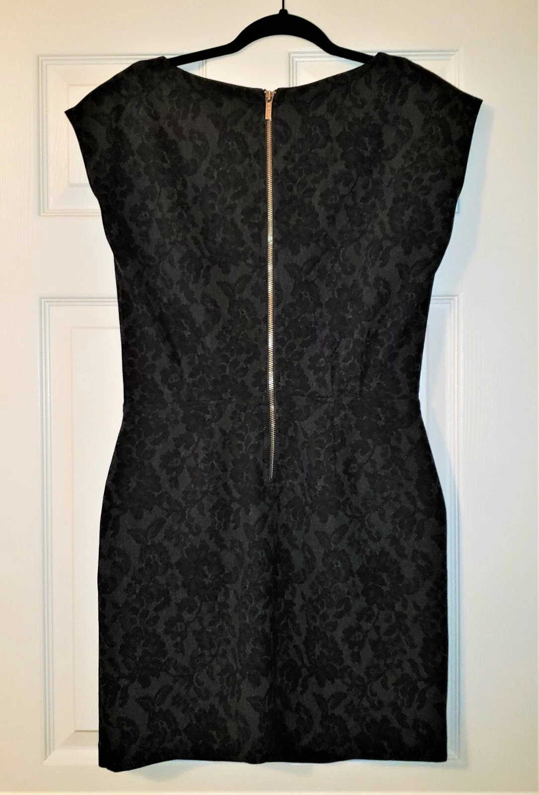 Abito corto grigio Michael Kors pizzo stampa jersey tubino taglia 8 foderato senza maniche