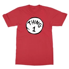 Dr. Seuss Thing 1 2 3 4 5 6 Red Emblem Unisex Tshirt