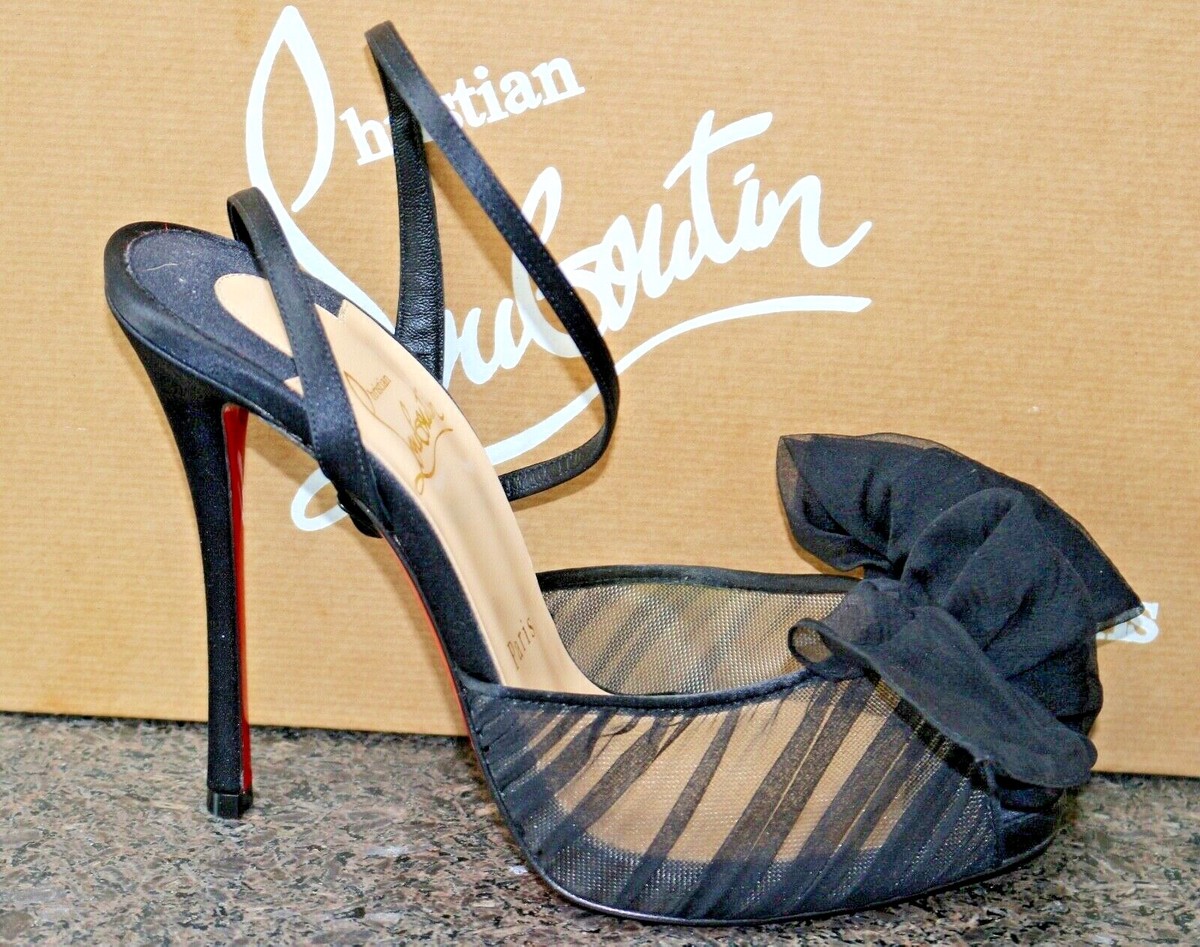 NIB Christian Louboutin ARTYDIVA 120 RETE/MOUSSELINE CREPE SATIN