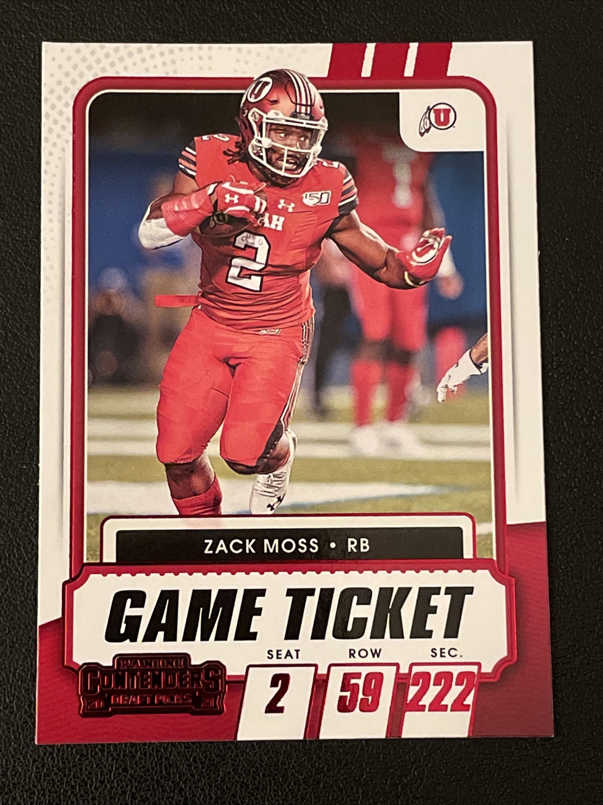 2021 Panini Contenders Draft Picks ZACK MOSS Red Parallel #69