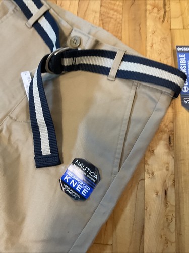 Nautica School Uniform Kahaki Pants Belted NEW Sz 10 Boys - Picture 4 of 8