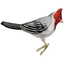 Old World Christmas Glass Ornament, Red Crested Cardinal (With OWC Gift Box)