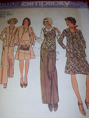 Home Sewing Fashion From 1974 Top Size 10 Free Shipping to USA Skirt Designer Fashion Simplicity 6236 Pattern for Misses/' Cardigan