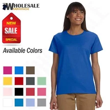Gildan Womens T-Shirt Ultra Cotton Short Sleeve Heavy Weight XS-XL G200L