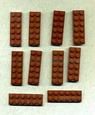LEGO - 3795 - 2x6 - Building Plate - Brown/RedBrown - from Minecraft 21227 - 10 Pieces