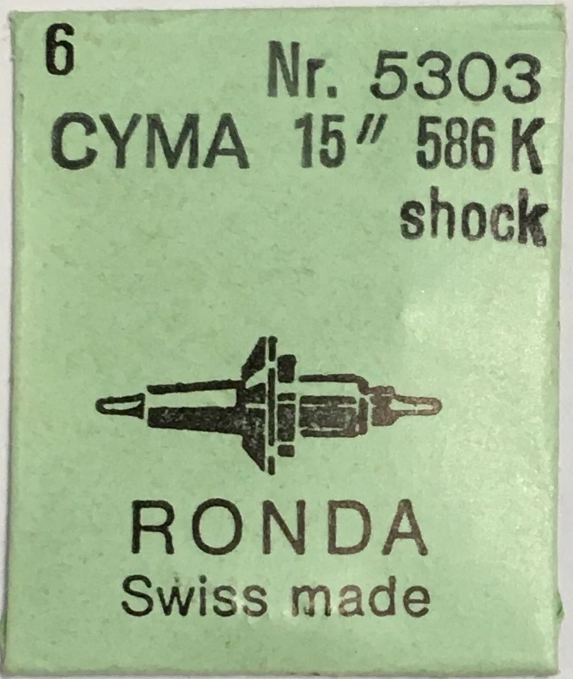NOS New 6 Pcs Cyma 586 K shock 586K Ronda 5303 Eje de Volante Balance Staff Asse