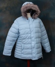 Tog 24 Helwith Insulated Padded Jacket With Faux Fur Trimmed Hood Uk 24 Blue.