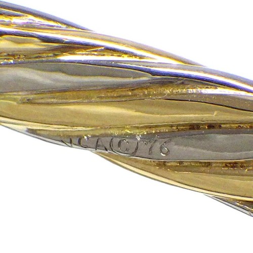 Vintage Van Cleef & Arpels 18k Two Tone Gold Twisted Rope Gold Bangle Bracelet - Picture 8 of 9
