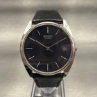 Seiko Watch Men 32mm Black Dial Silver Tone Date Round 7432-6020 New Battery