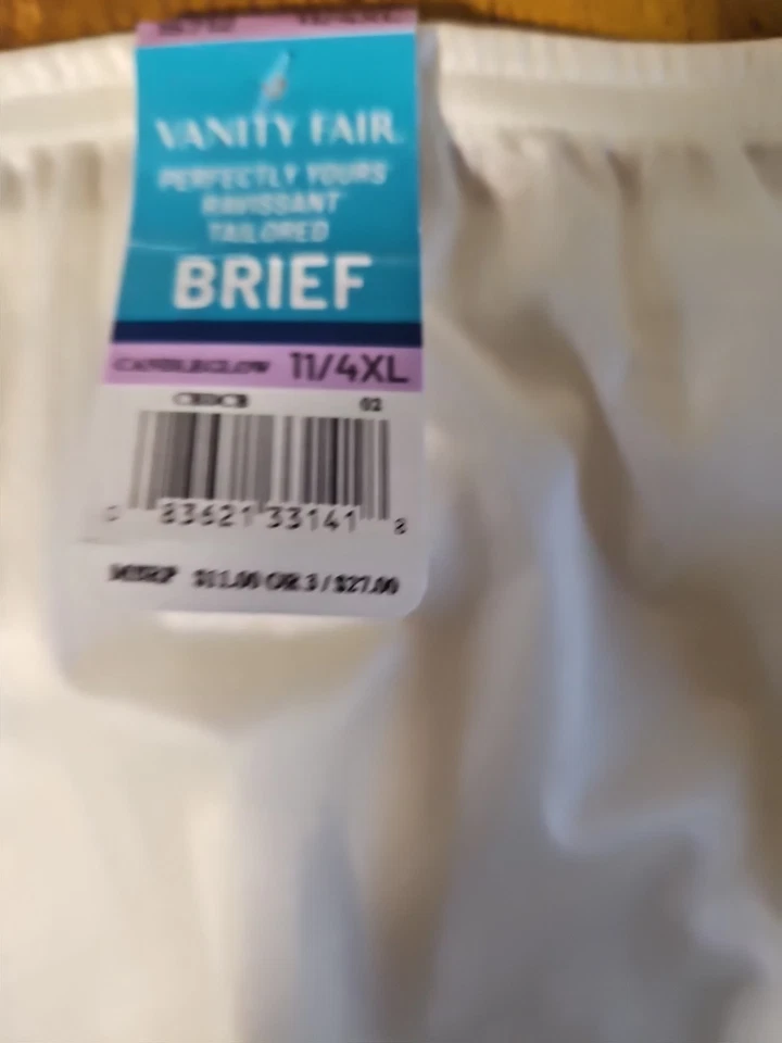 全新 1 双缎面尼龙梳妆场内裤内衣 15712 象牙色 尺寸 4XL — 第 2/4 张图片