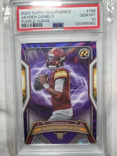 2024 Topps Resurgence - Rookies Jayden Daniels #196 Purple Surge Refractor /75