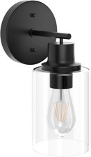 1-Light Bathroom Wall Sconce Matte Black Vanity Light, Modern Wall Light Fixture