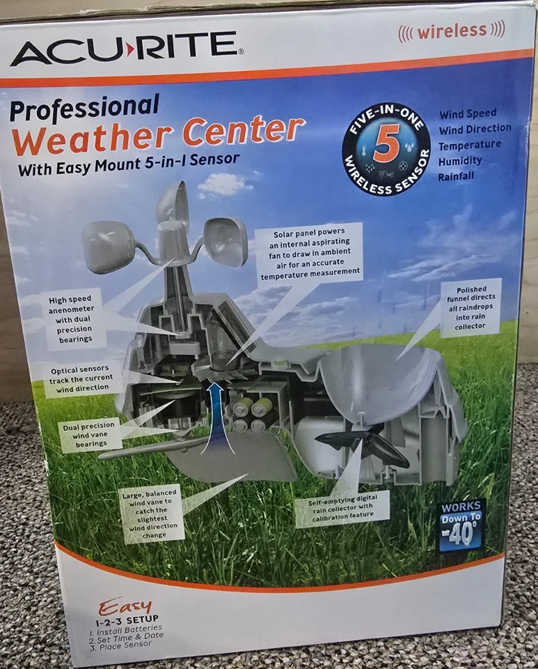 ACURITE PROFESSIONAL WEATHER CENTER 01515DIA2 5-in-1 UNUSED! New! Large Display - Image 4 of 4