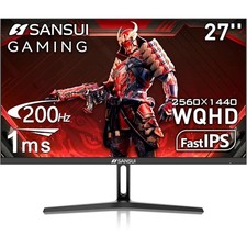 27 Inch WQHD 2560x1440 Gaming Monitor IPS 200Hz 180Hz 1ms Response, HDR 120