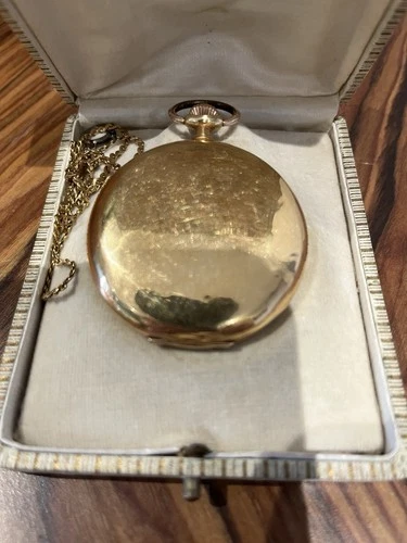 Antique Swiss 18K Gold Pocket Watch 15 Rubies Spiral Breguet Original Case